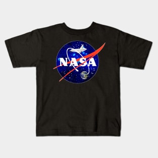 NASA With Added Stars, Space Shuttle And Earth. Kids T-Shirt